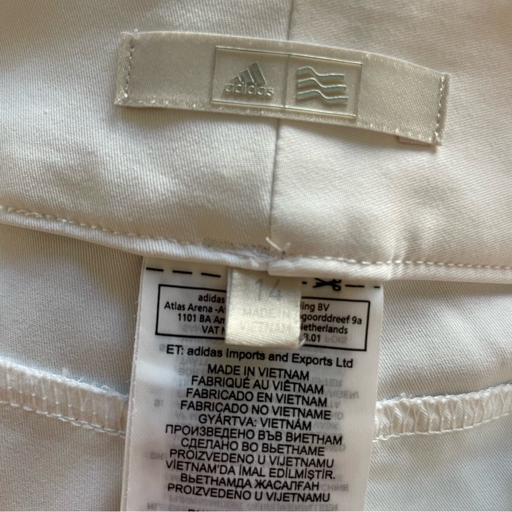 Adidas bright white lightweight pants Women 14 Like New - Picture 12 of 13
